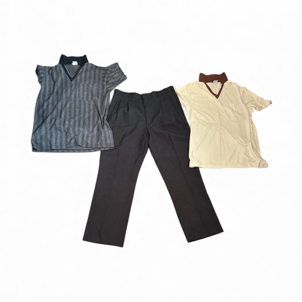 Vintage Haband Bundle of Men's Dress Pants 34x29 & Polo Shirt Medium Lot of 3